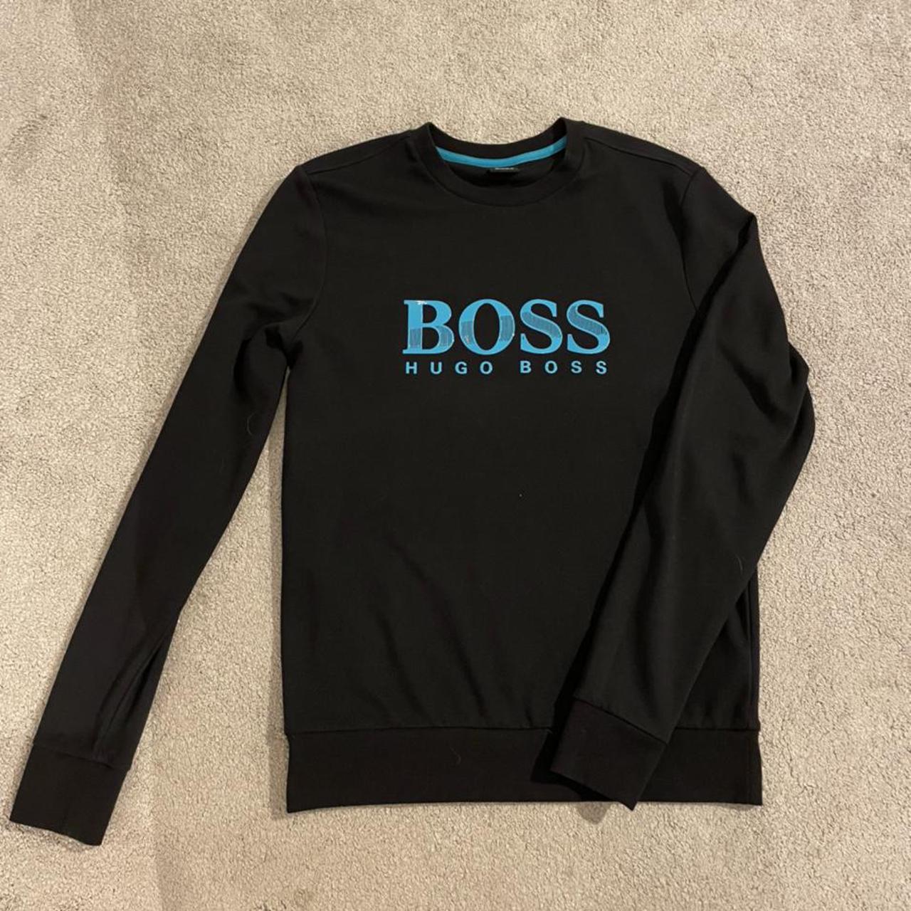 Hugo Boss black blue Logo Sweatshirt Small Great