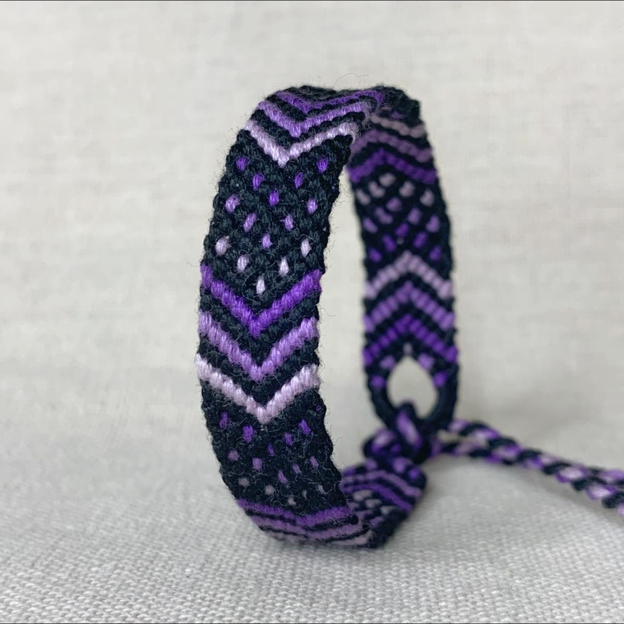 purple and black friendship bracelet