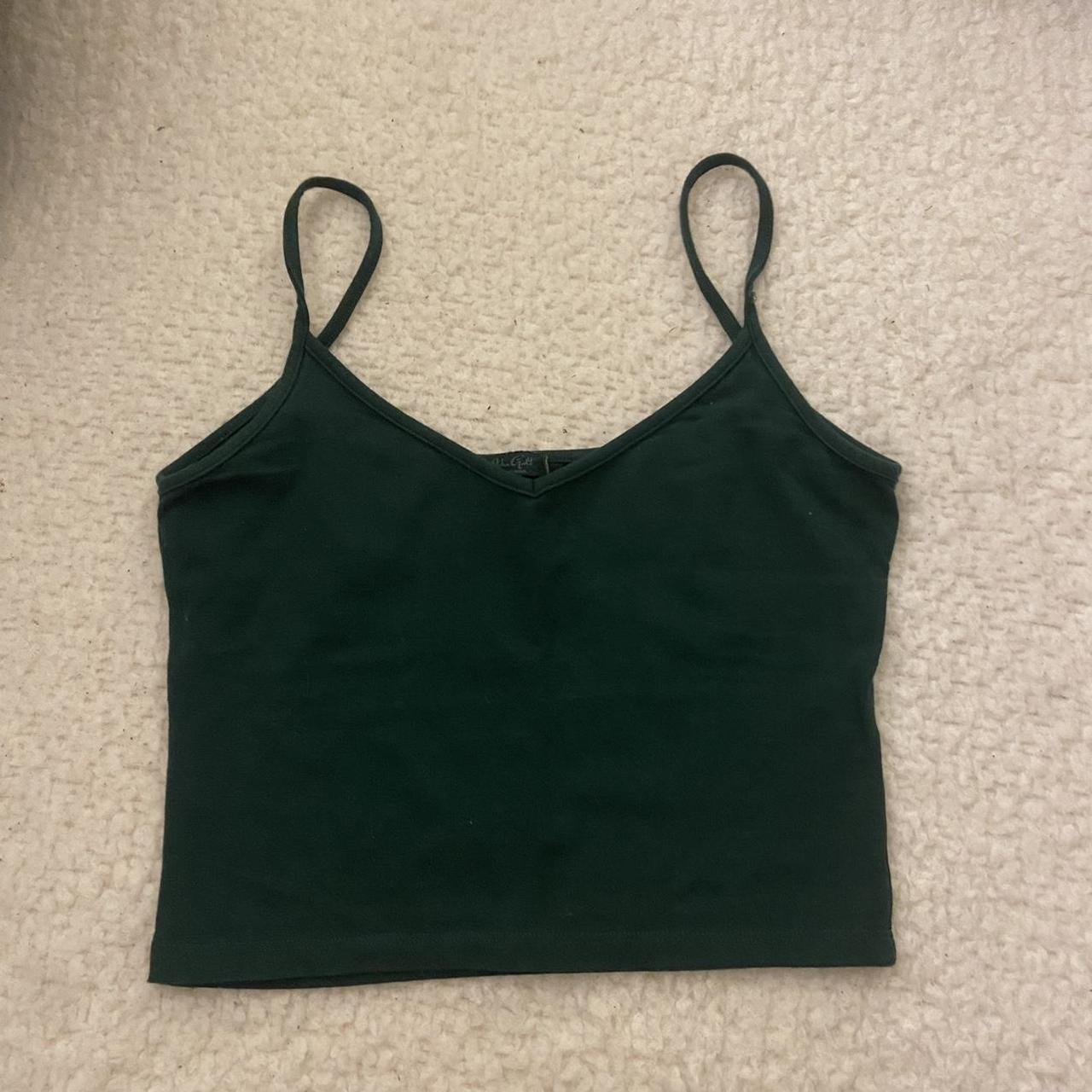 Brandy Melville Women's Green Veststankscamis Depop