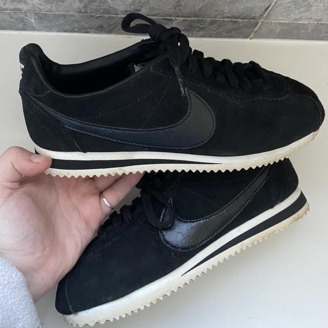 nike cortez womens black suede