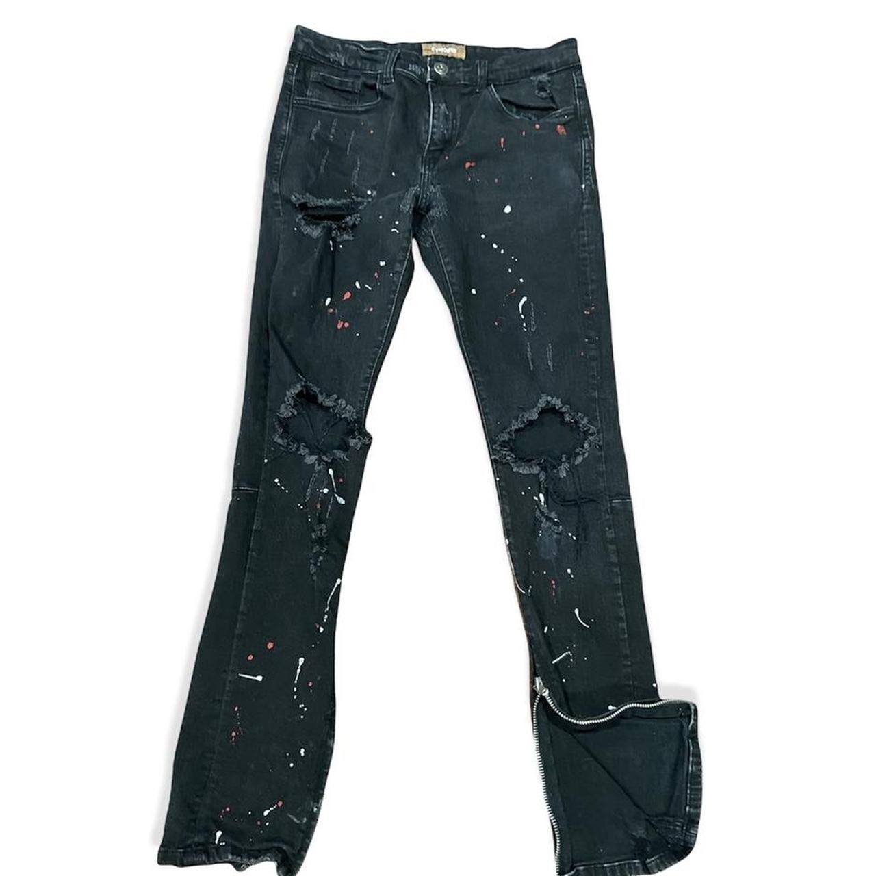 Zumiez Men's Black and Red Jeans Depop