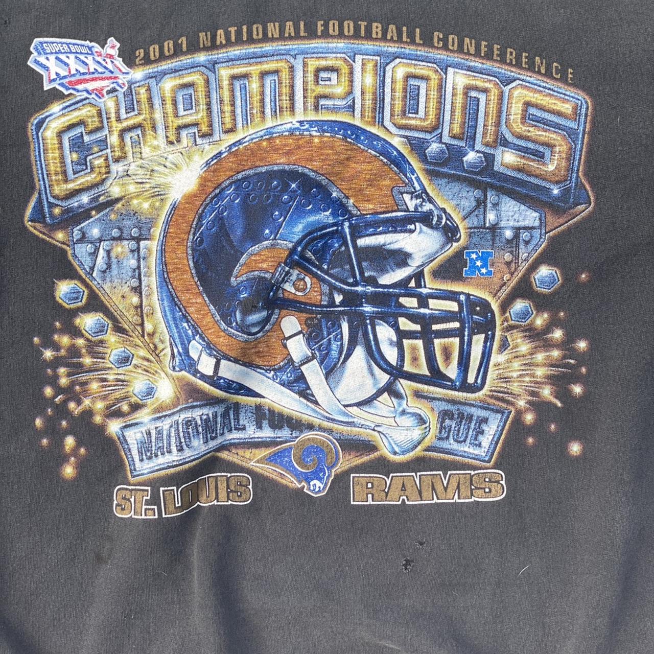 Vintage 1990s Thrashed St. Louis Rams Football - Depop