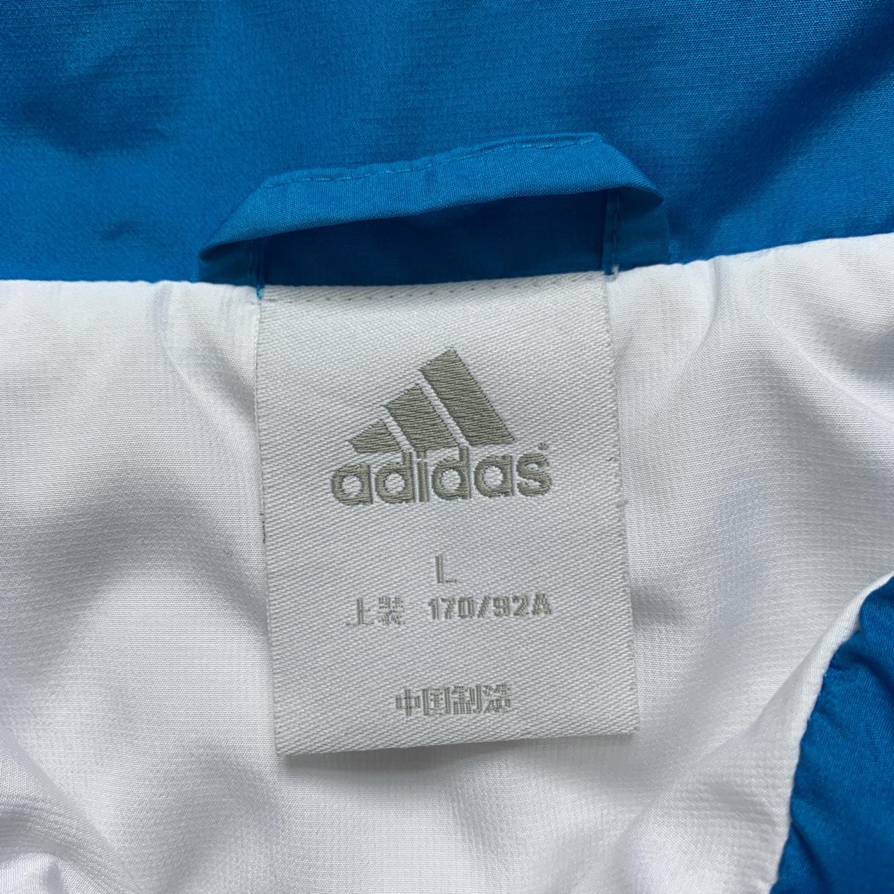 Adidas Men's White and Blue Jacket | Depop