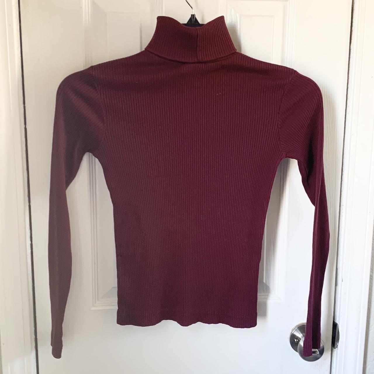 wine turtleneck long sleeve • nice quality &… - Depop
