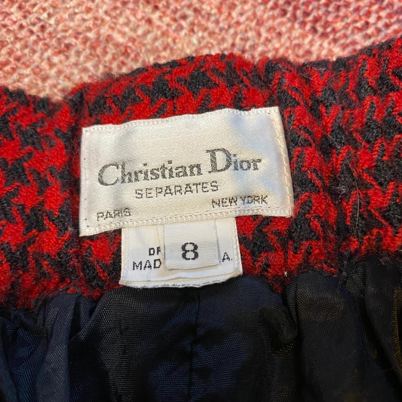 Vintage Christian Dior Separates wool skirt with red | Depop