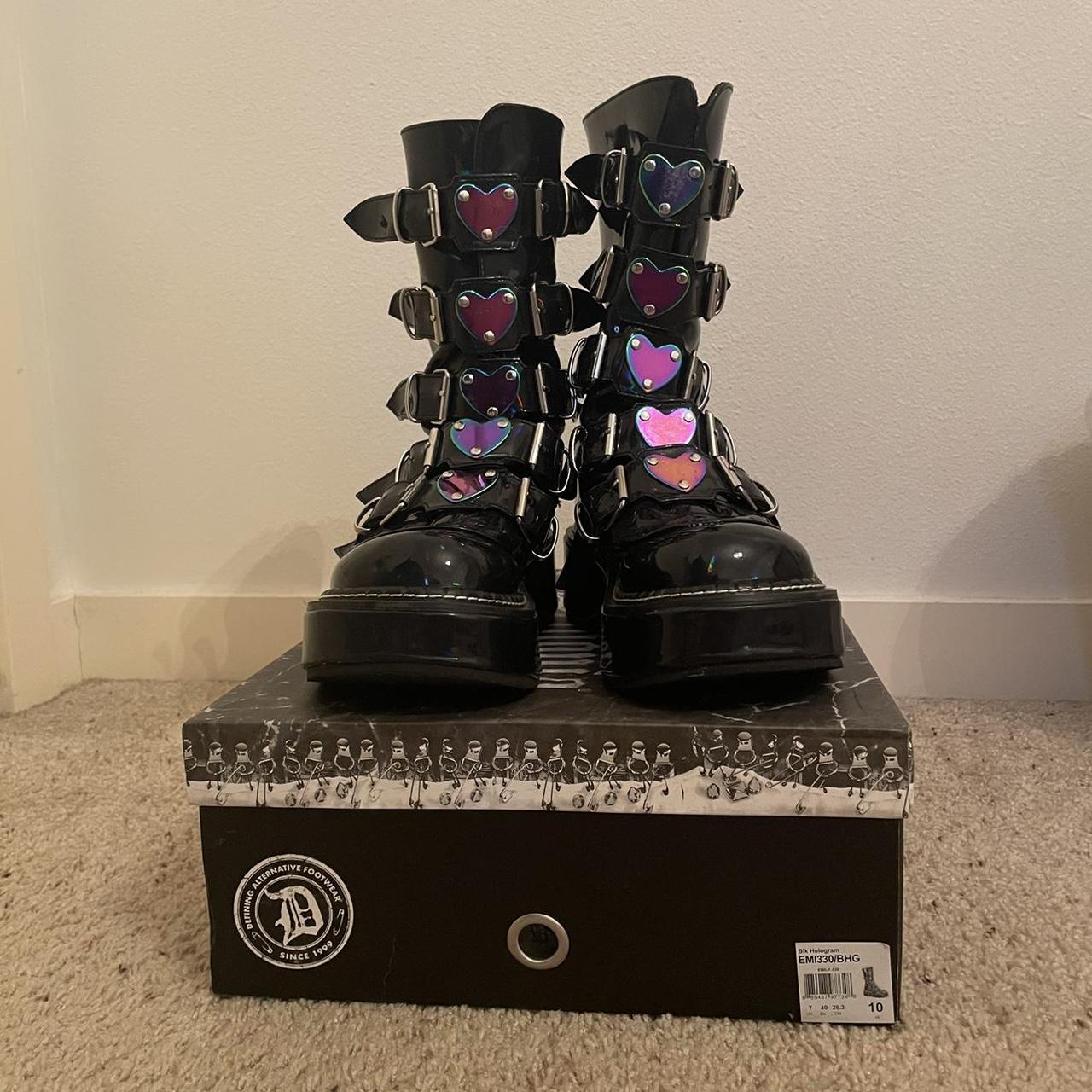 demonia boots holographic