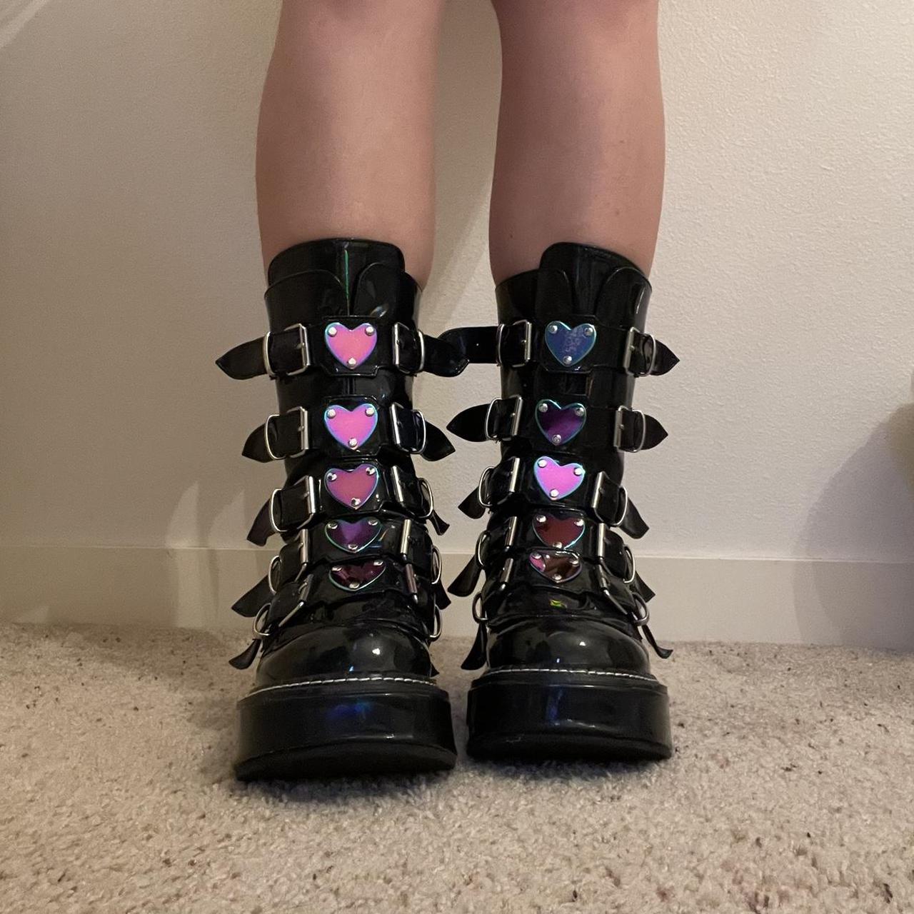 demonia boots holographic