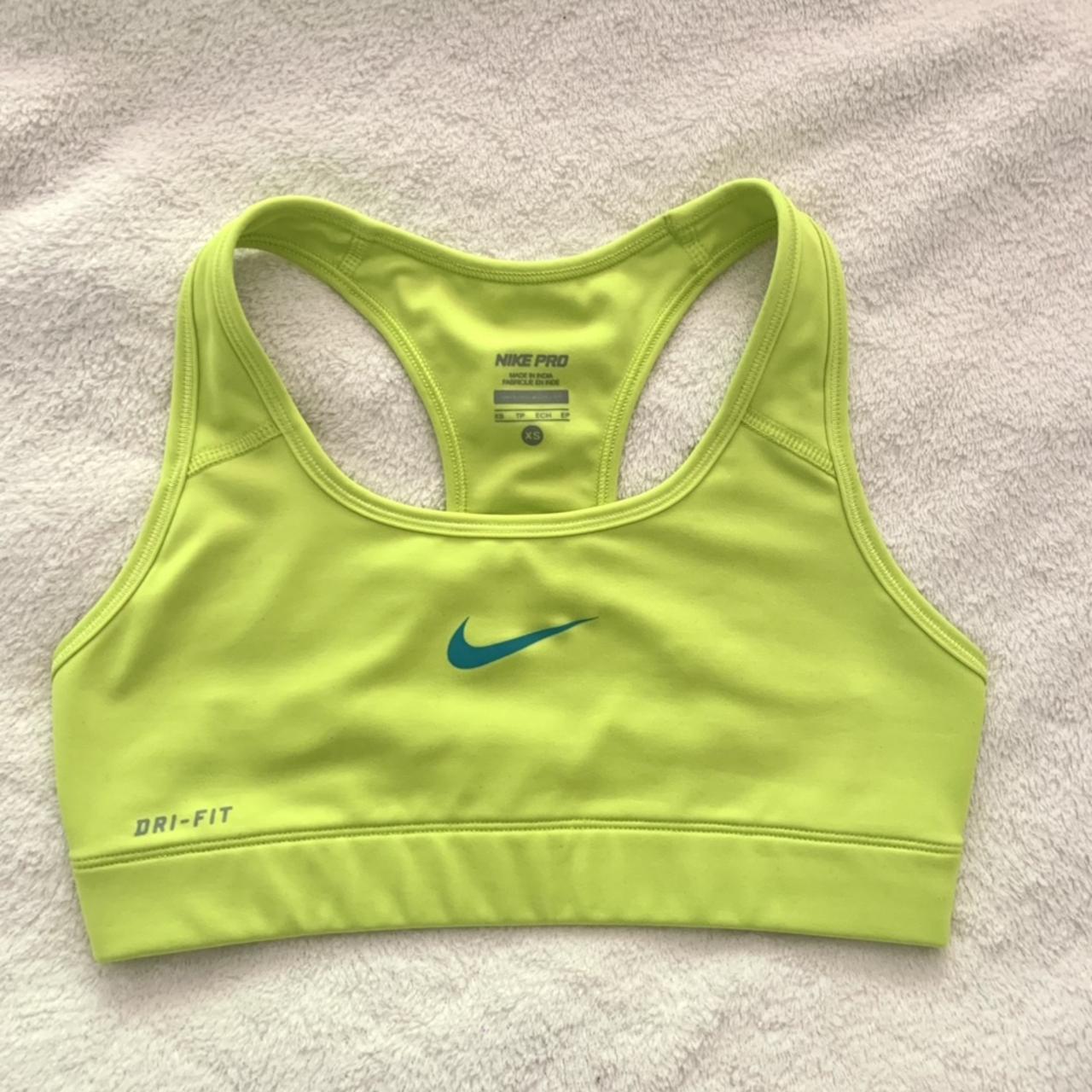 nike lime sports bra