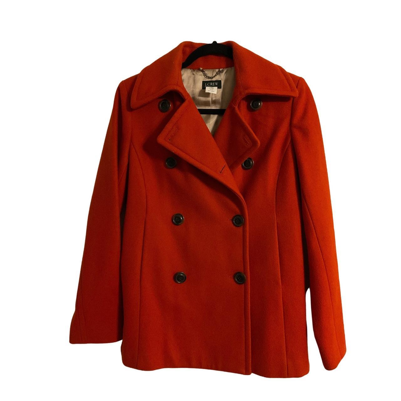 J. CREW Wool Blend Pea Coat in Burnt Orange sz