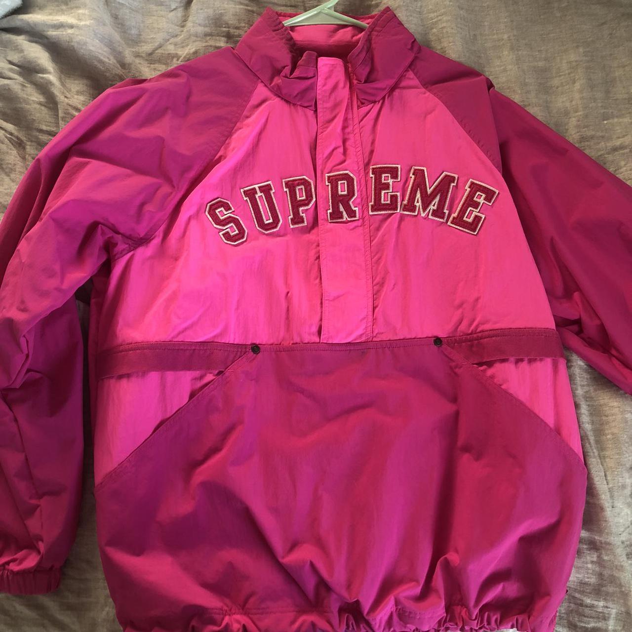 Supreme Court half zip pull over, magenta , 2018...