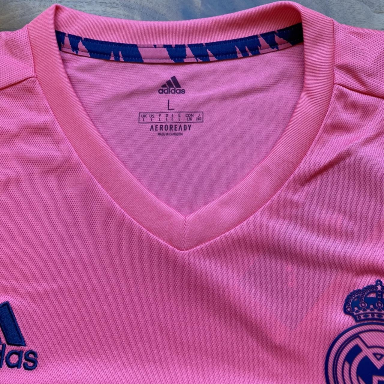 Pink Real Madrid soccer jersey - Depop