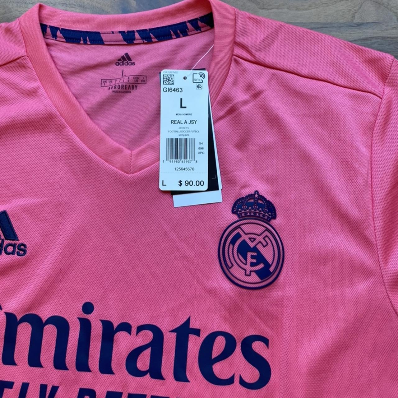 Pink Real Madrid soccer jersey - Depop