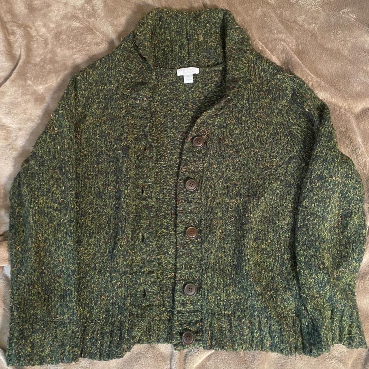 Men's Green and Black Cardigan | Depop