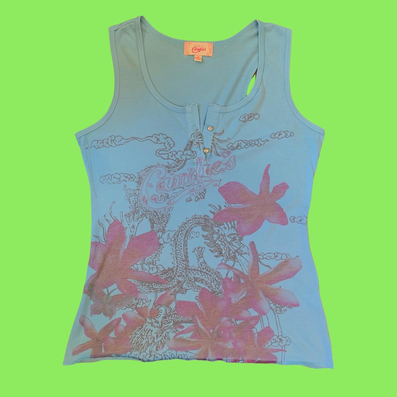 90s 00s dragon print Candies tank top. Tagged as S... - Depop