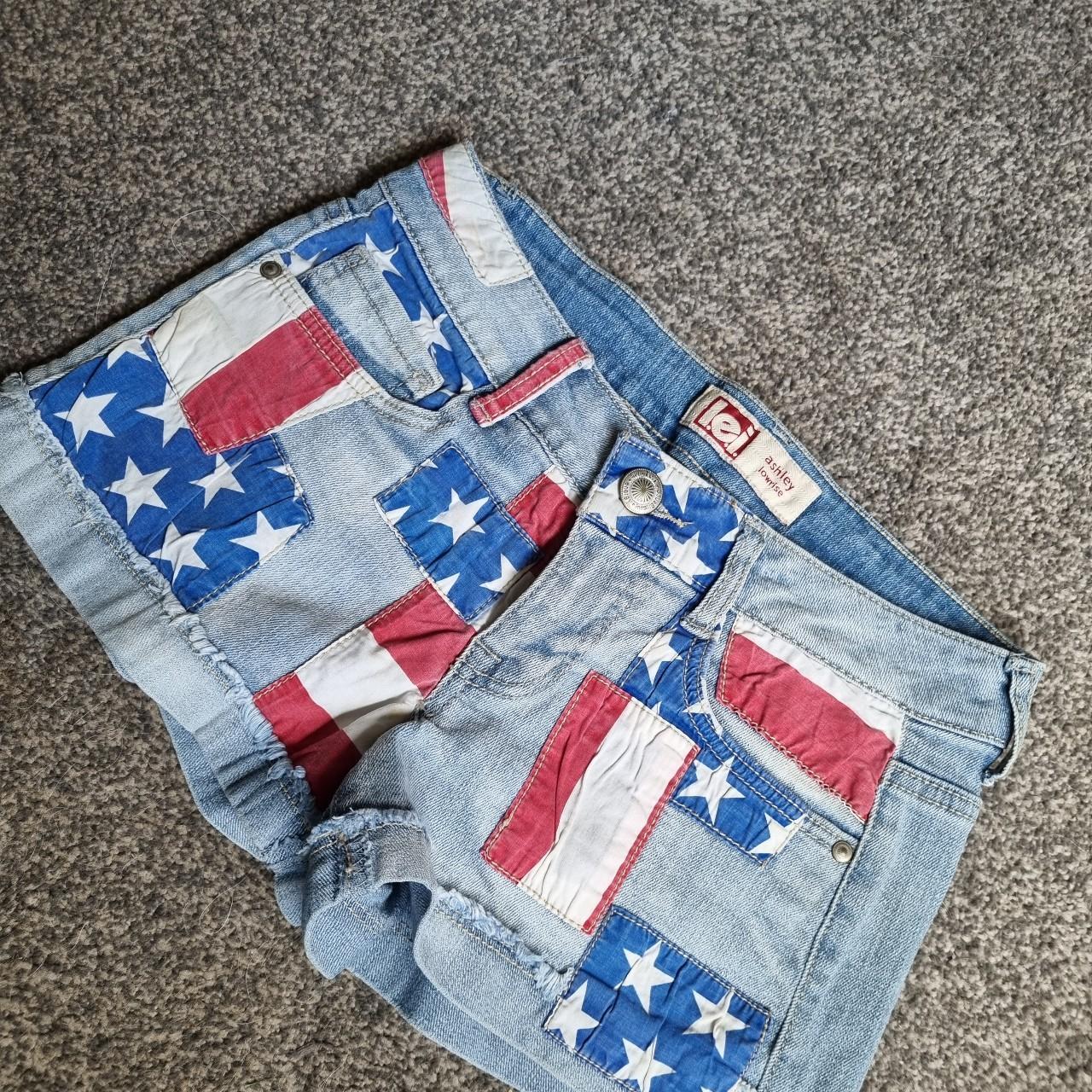 American Flag Denim Shorts In Vgc Depop