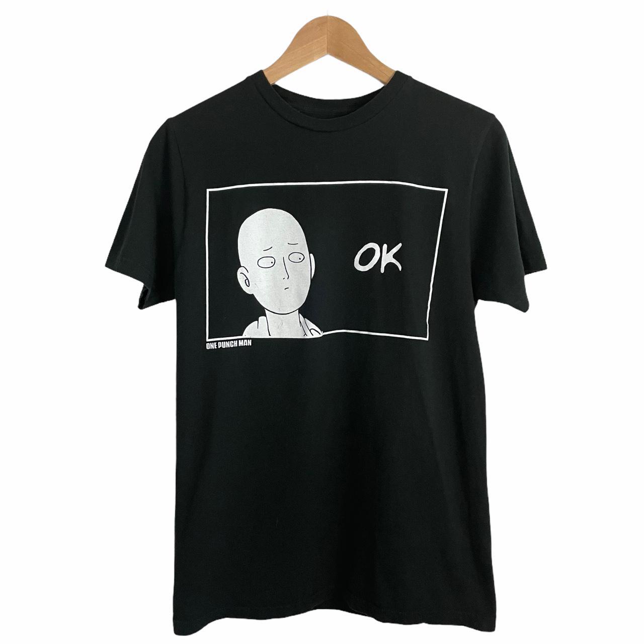 One Punch Man Saitama OK T-Shirt • Size M, can fit... - Depop