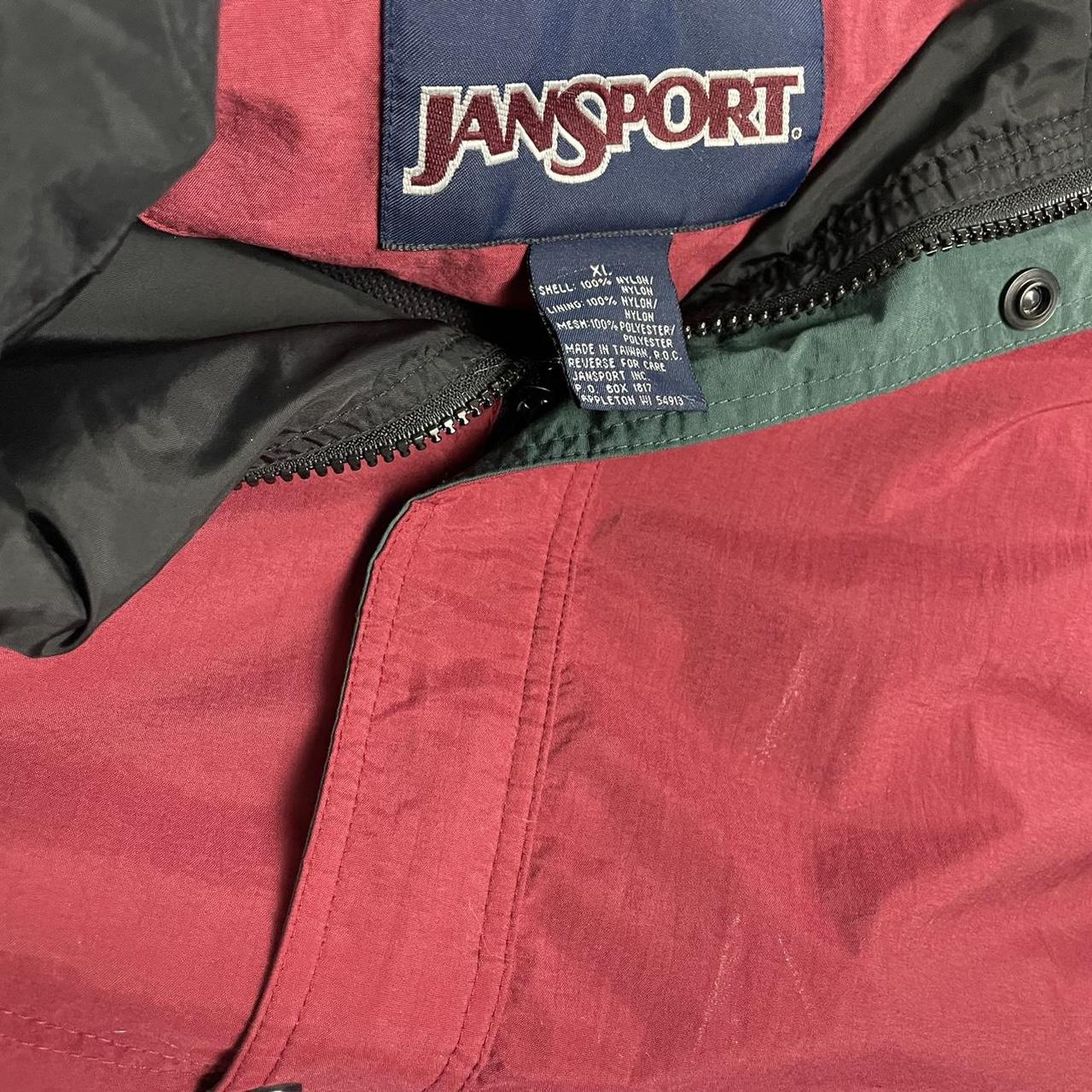 Jansport Men's Burgundy and Green Jacket | Depop