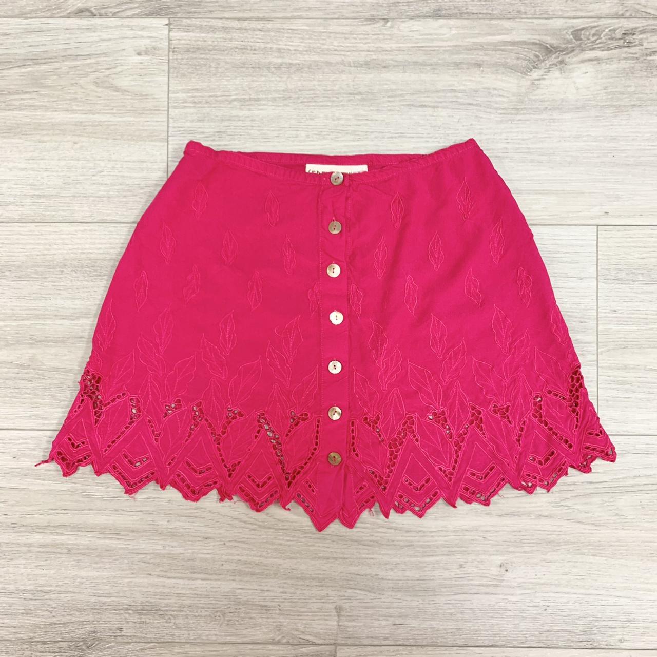 hot-pink-skirt-with-embroidered-leaf-pattern-and-depop