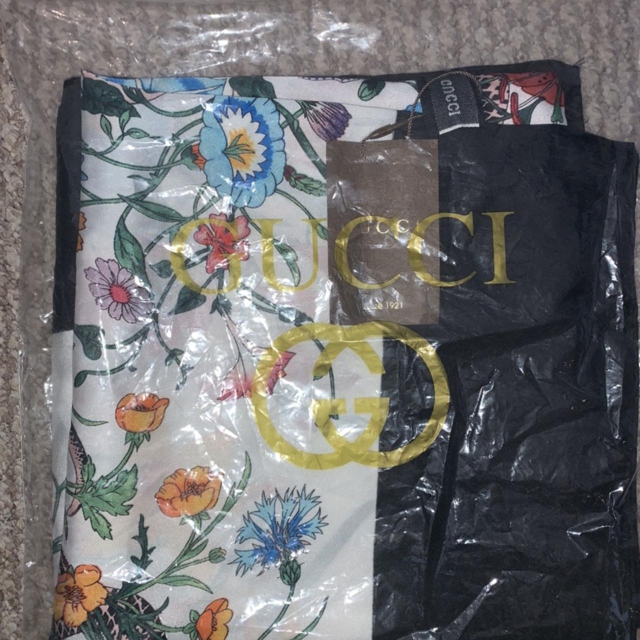 Gucci Flora Snake Print Silk Scarf New 100% Depop