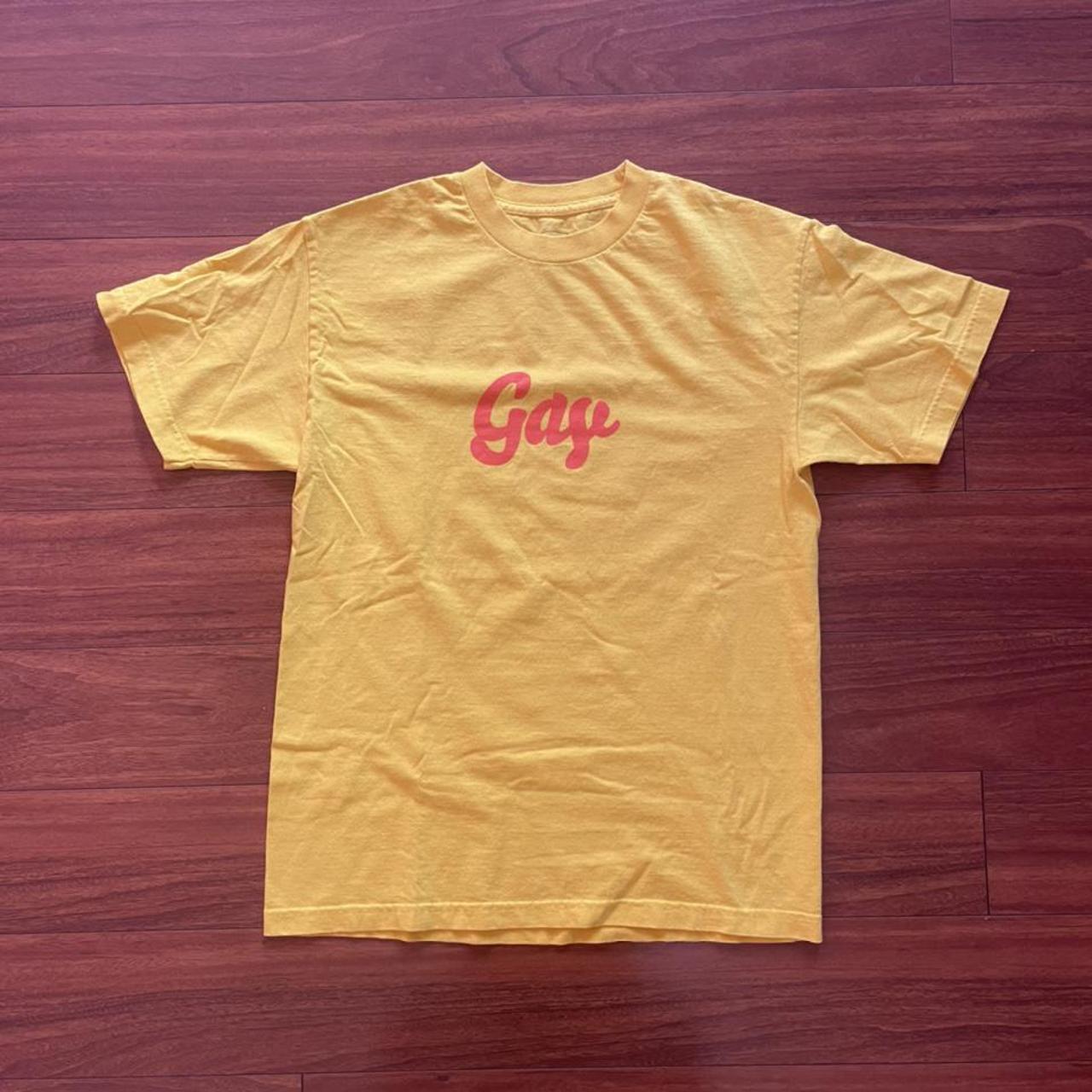 Product Image 1 - “Gay” T-Shirt
Brockhampton
Yellow
Size Med 
Condition: worn
