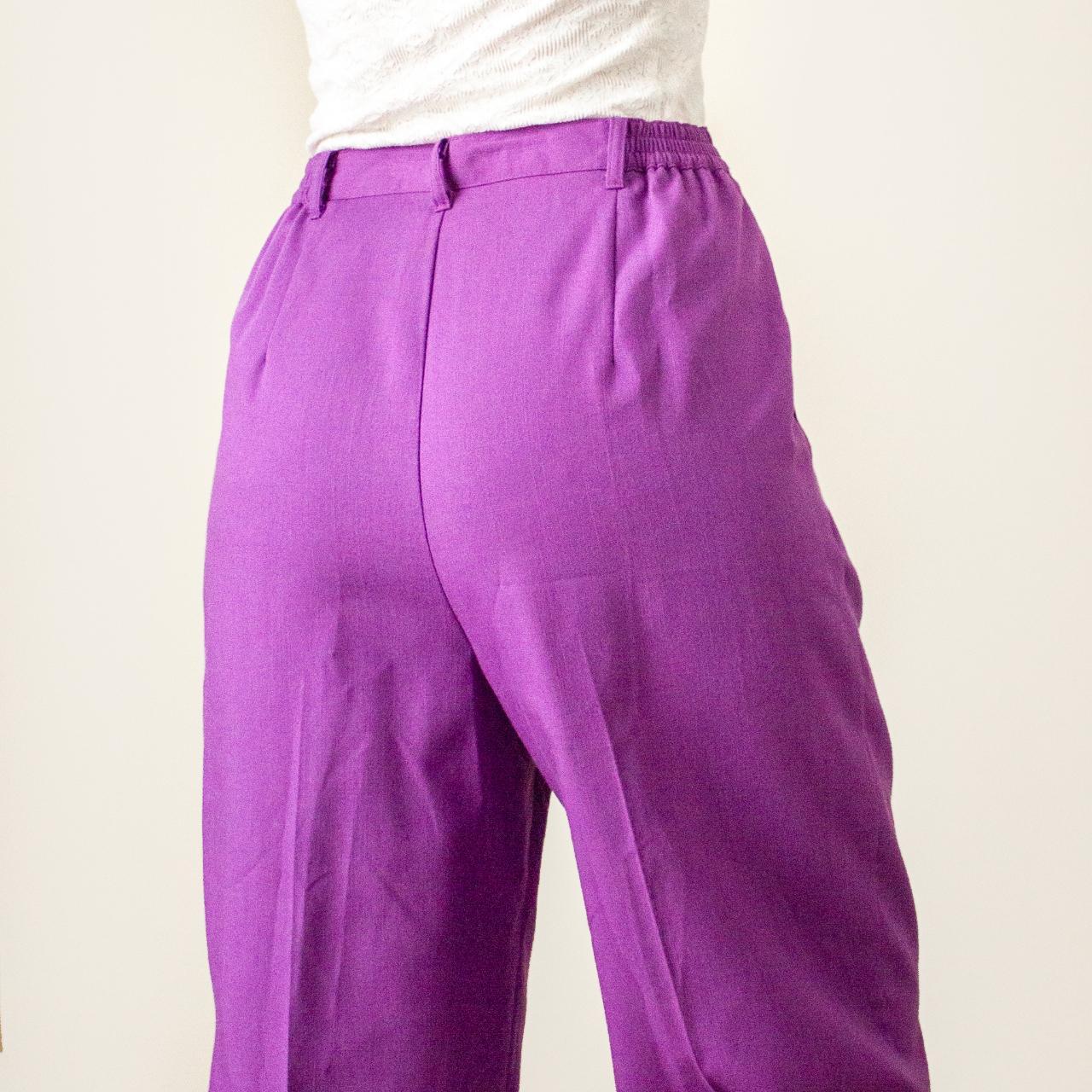 Purple pleated high waisted trousers Pants are not... - Depop
