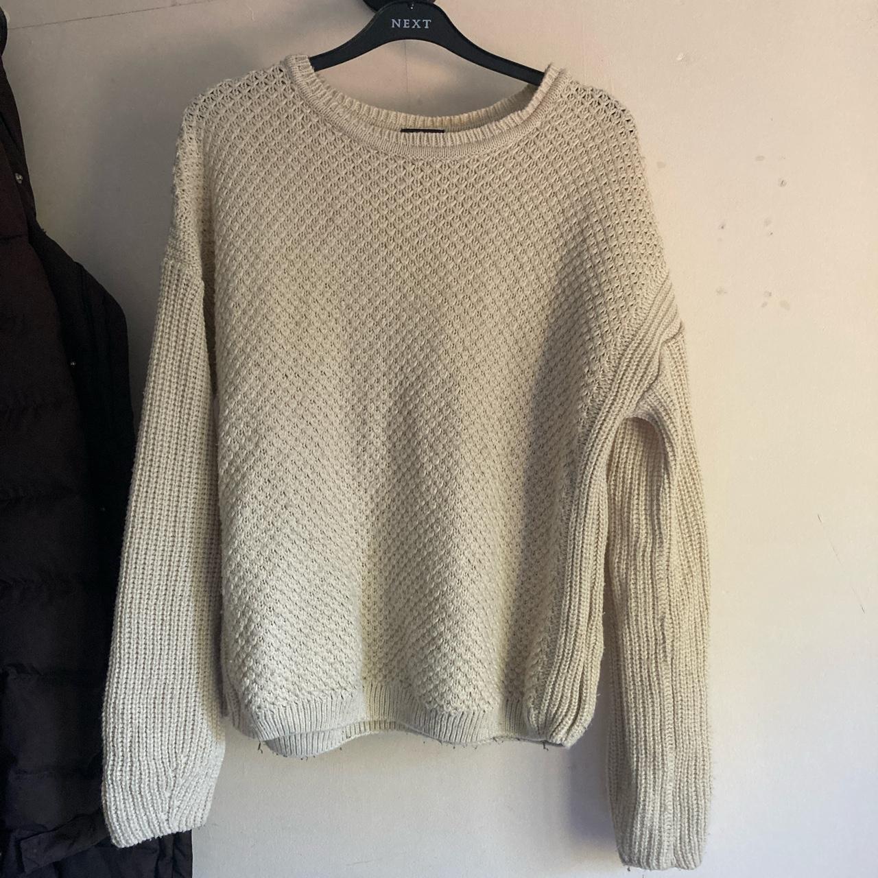 Topshop cream knitted jumper Long sleeve Size UK... - Depop