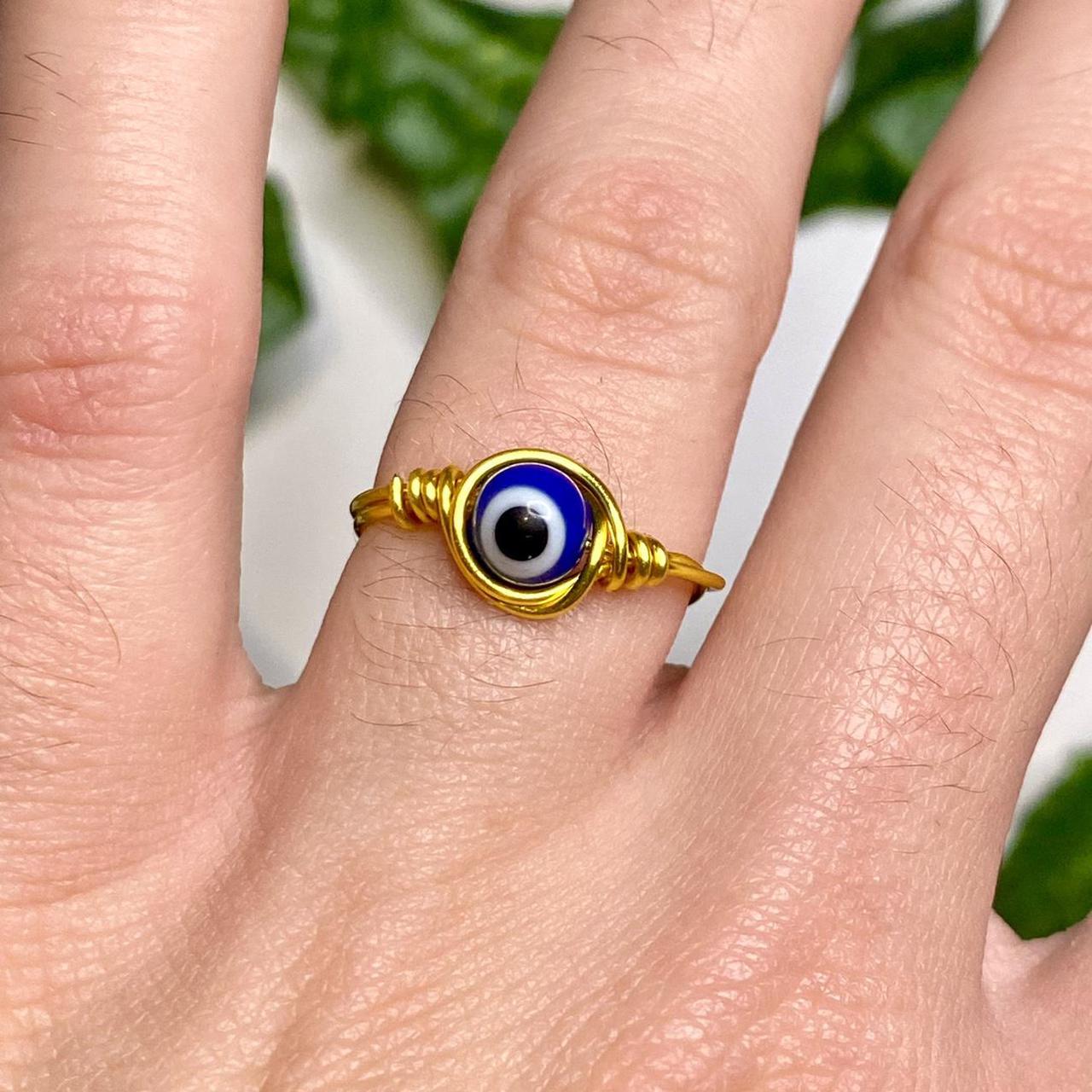 Wire Wrapped Evil Eye Ring