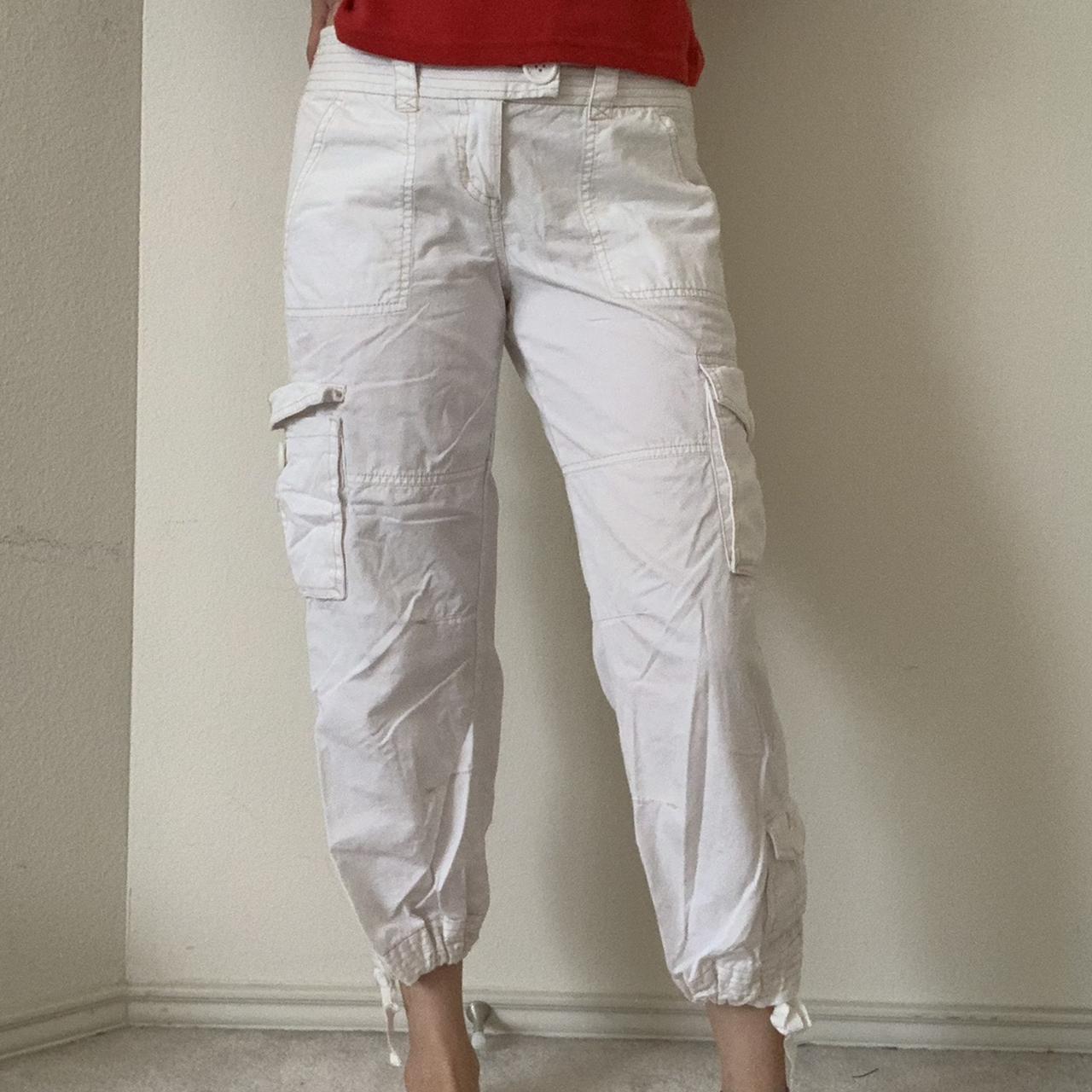 Y2K Aeropostale White Low Rise Cargo Pants Size on... Depop