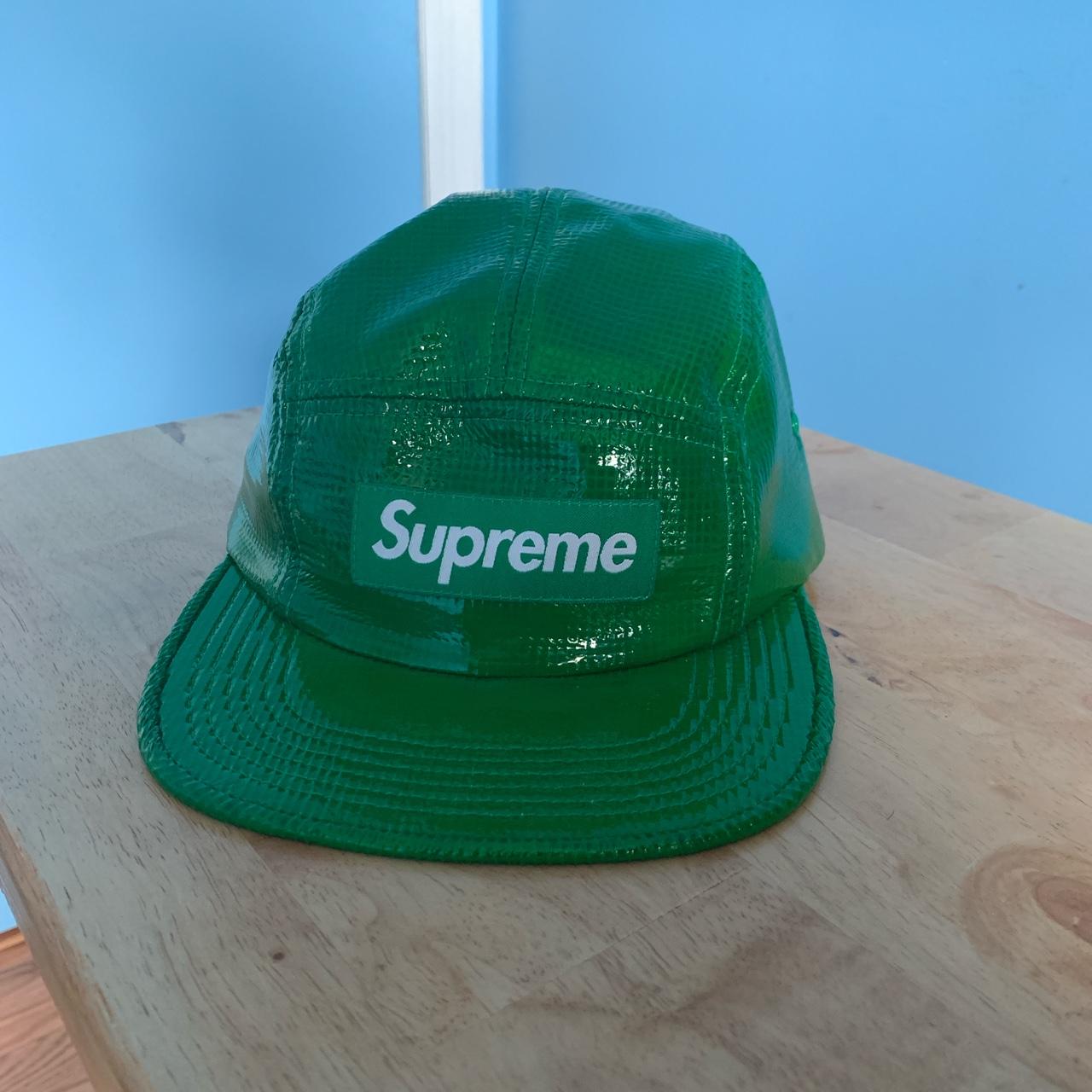 Supreme Laminated Box Weave Camp Cap Green Never... - Depop