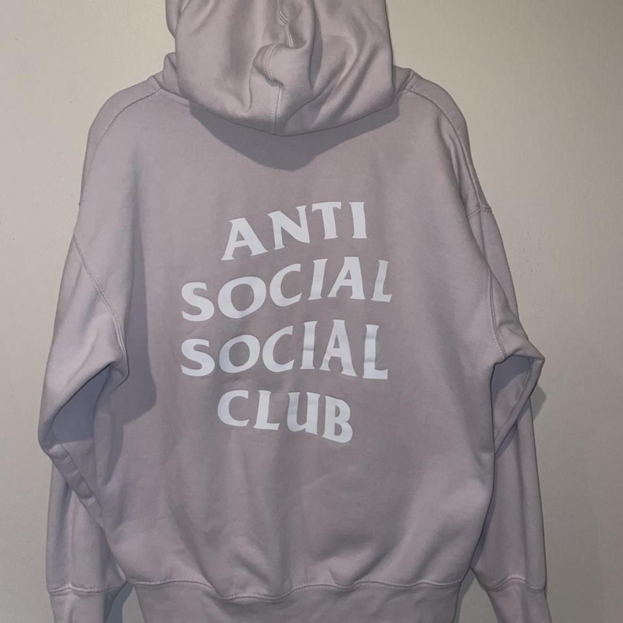 Anti Social Social Club Men's Pink and White Hoodie