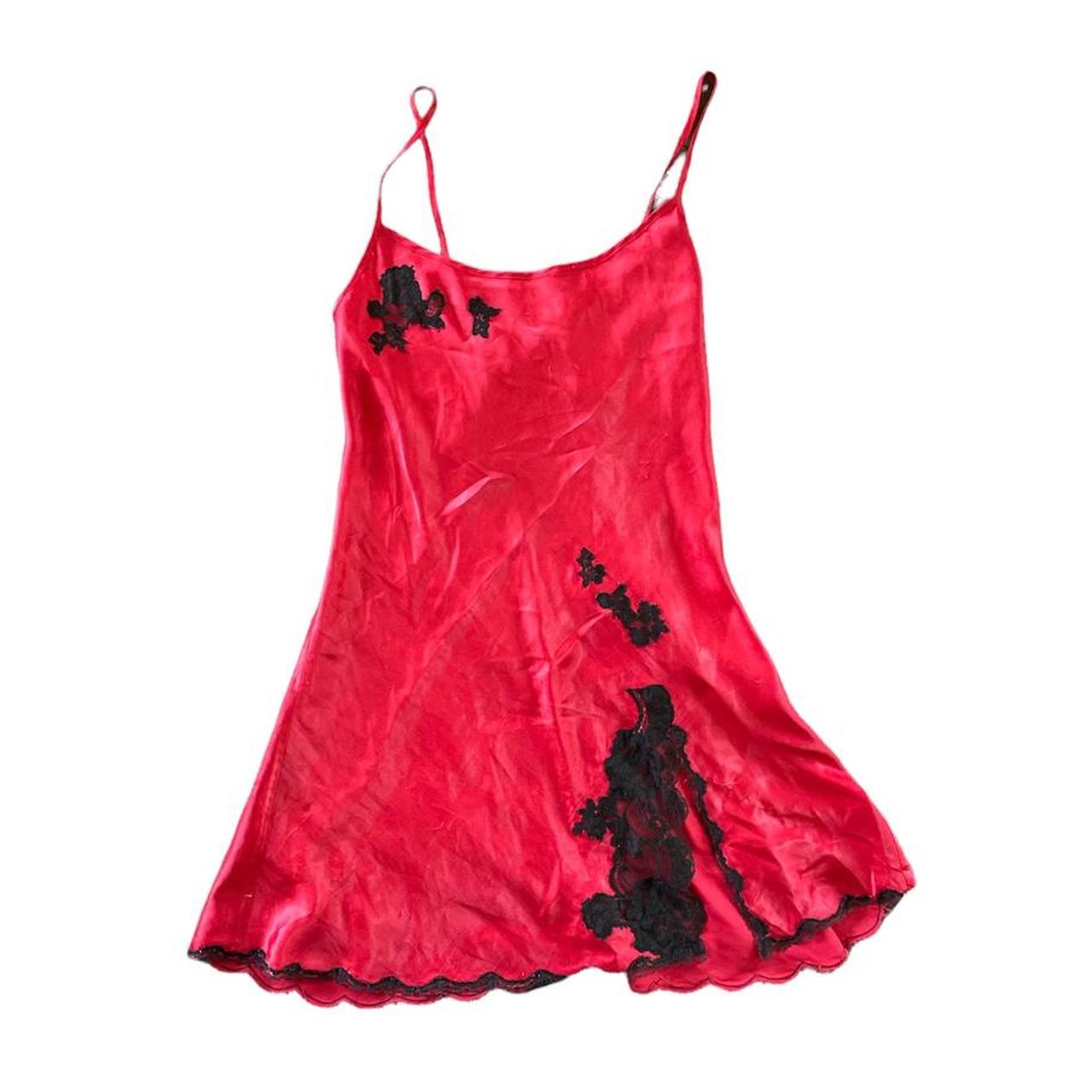 Red Victoria Secret slip dress Adjustable straps... - Depop