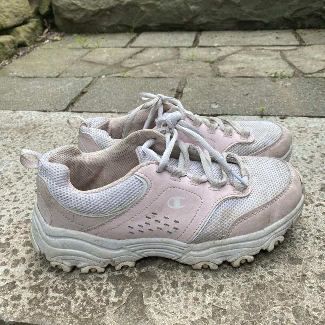 Pink and grey champion shoes on sale