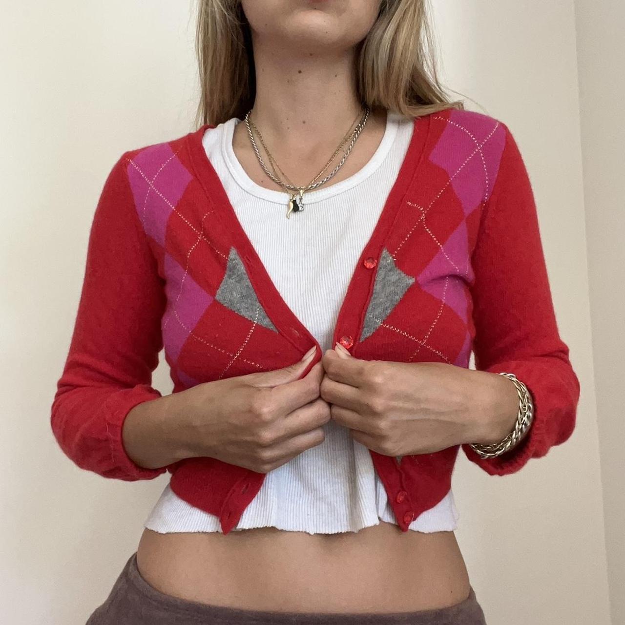 PREPPY CASHMERE ARGYLE SWEATER 💗🪢❤️Crewcuts by Depop