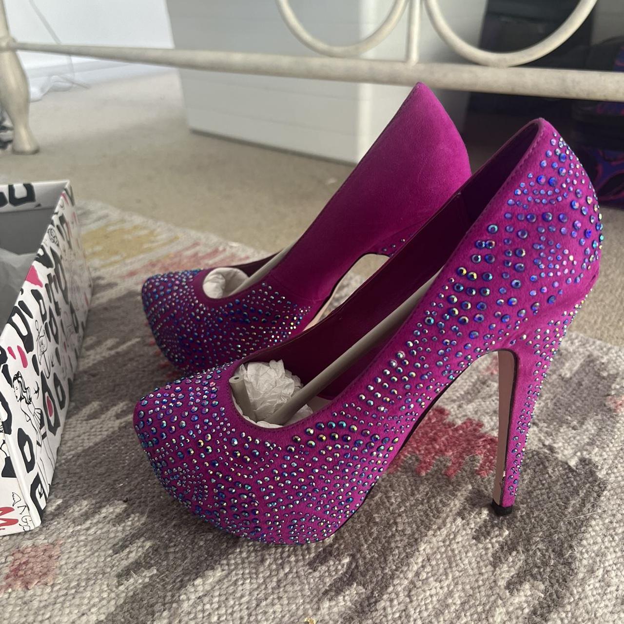 Kurt Geiger/Miss KG Jezebel pink/purple suede... - Depop