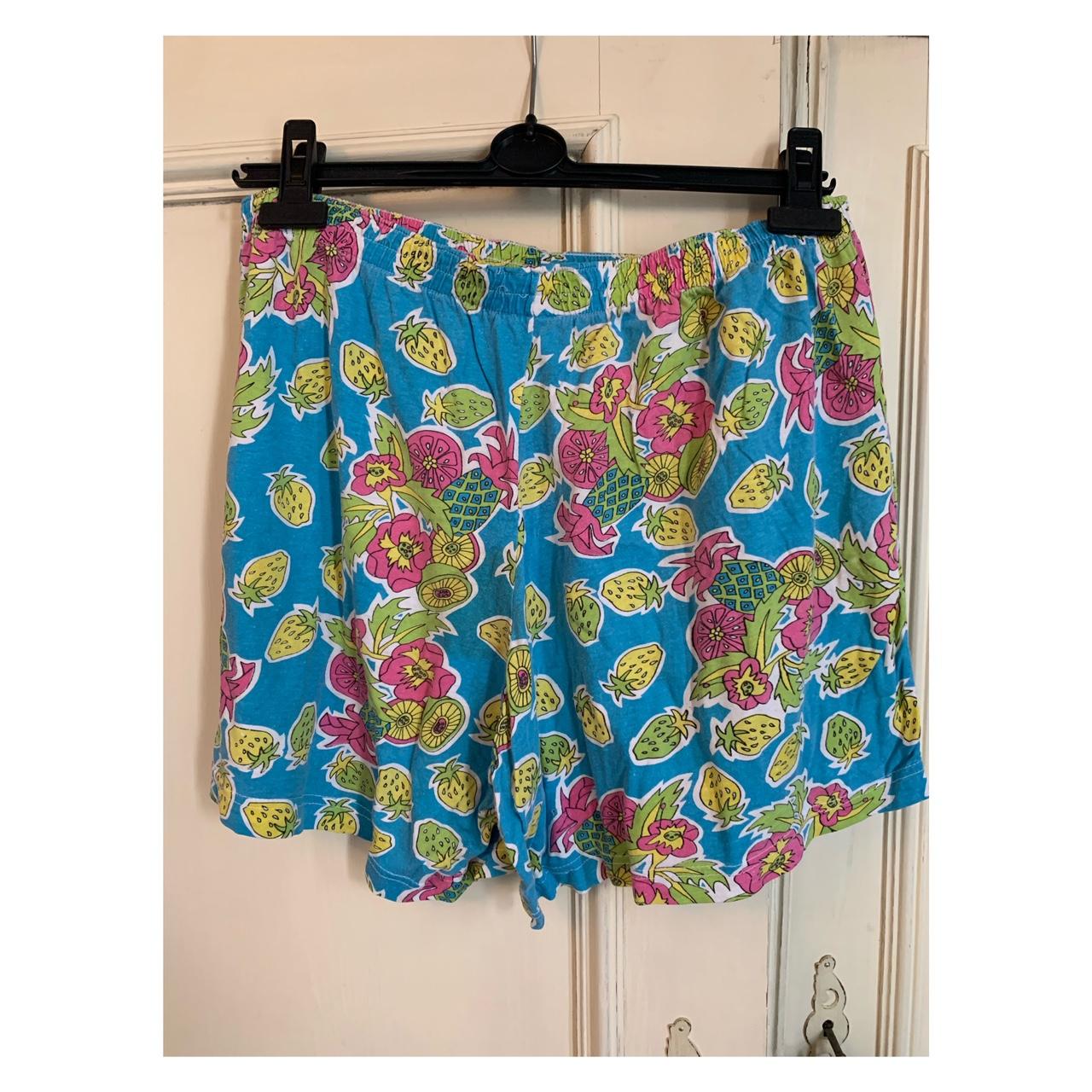 Vintage 80s festival flared floral shorts #vintage... - Depop