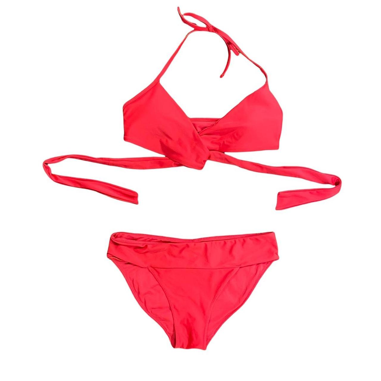 CUTE Aerie Red Wrap Halter Bikini Top and... - Depop