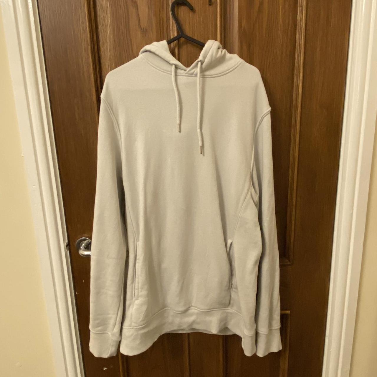 H&M light griege hoodie Size Men’s M Oversized fit... - Depop