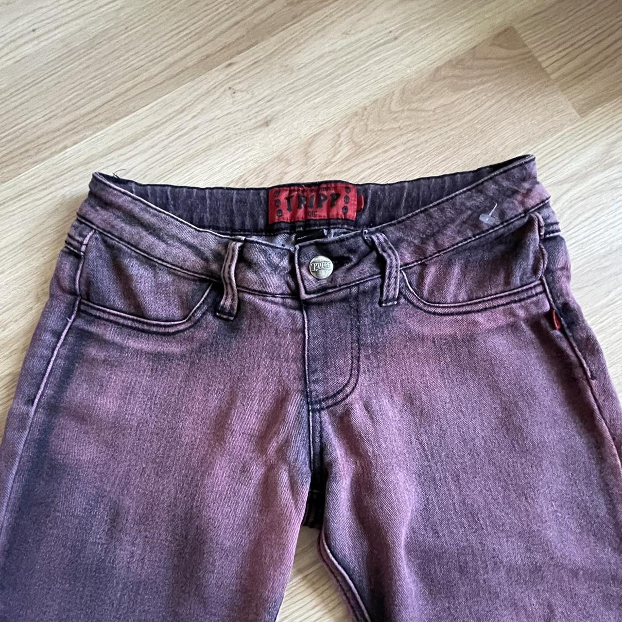 red acid wash jeans