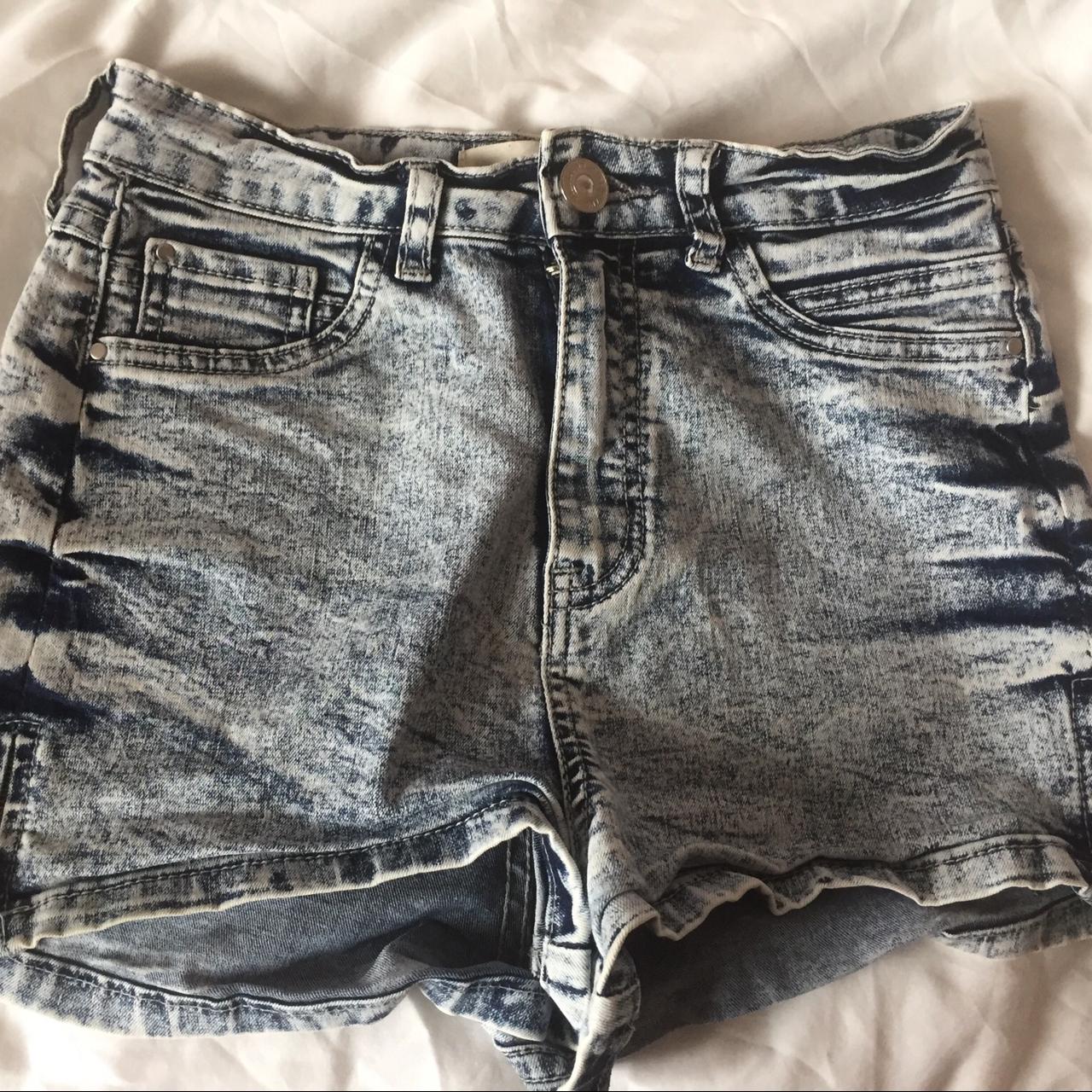 High waisted River Island denim jean shorts x Size... Depop