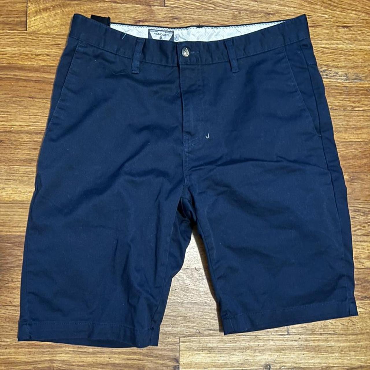 Volcom Navy Blue shorts, size 31, Great condition - Depop