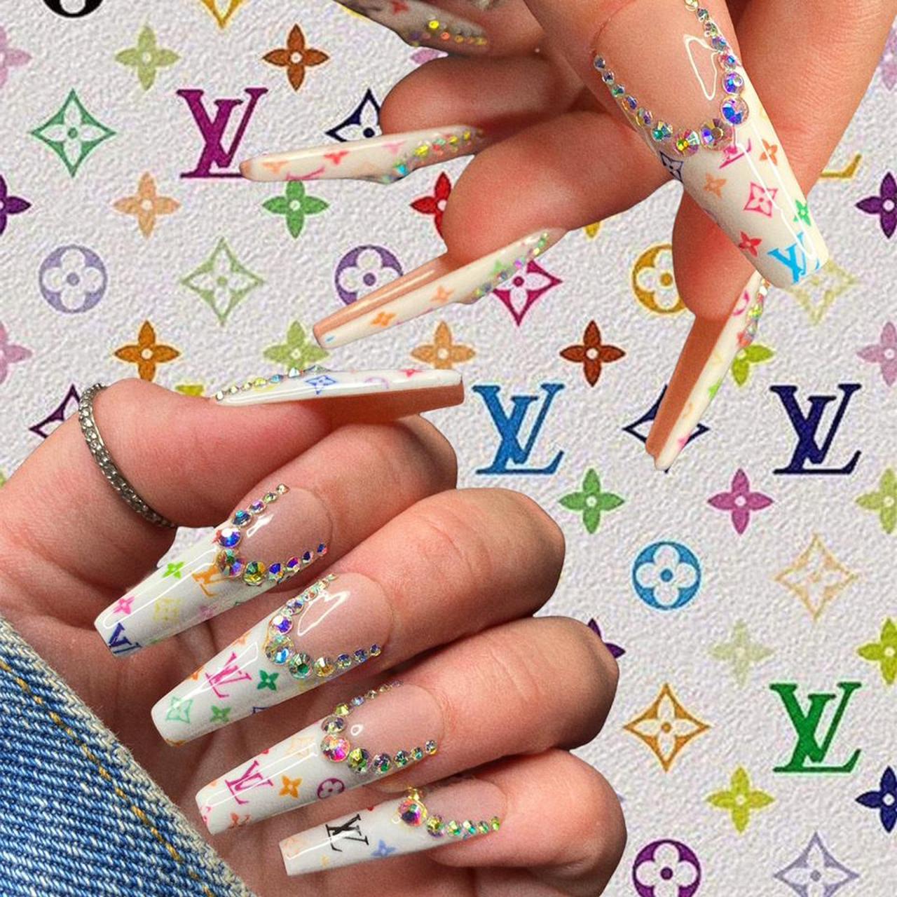 lv rainbow nails