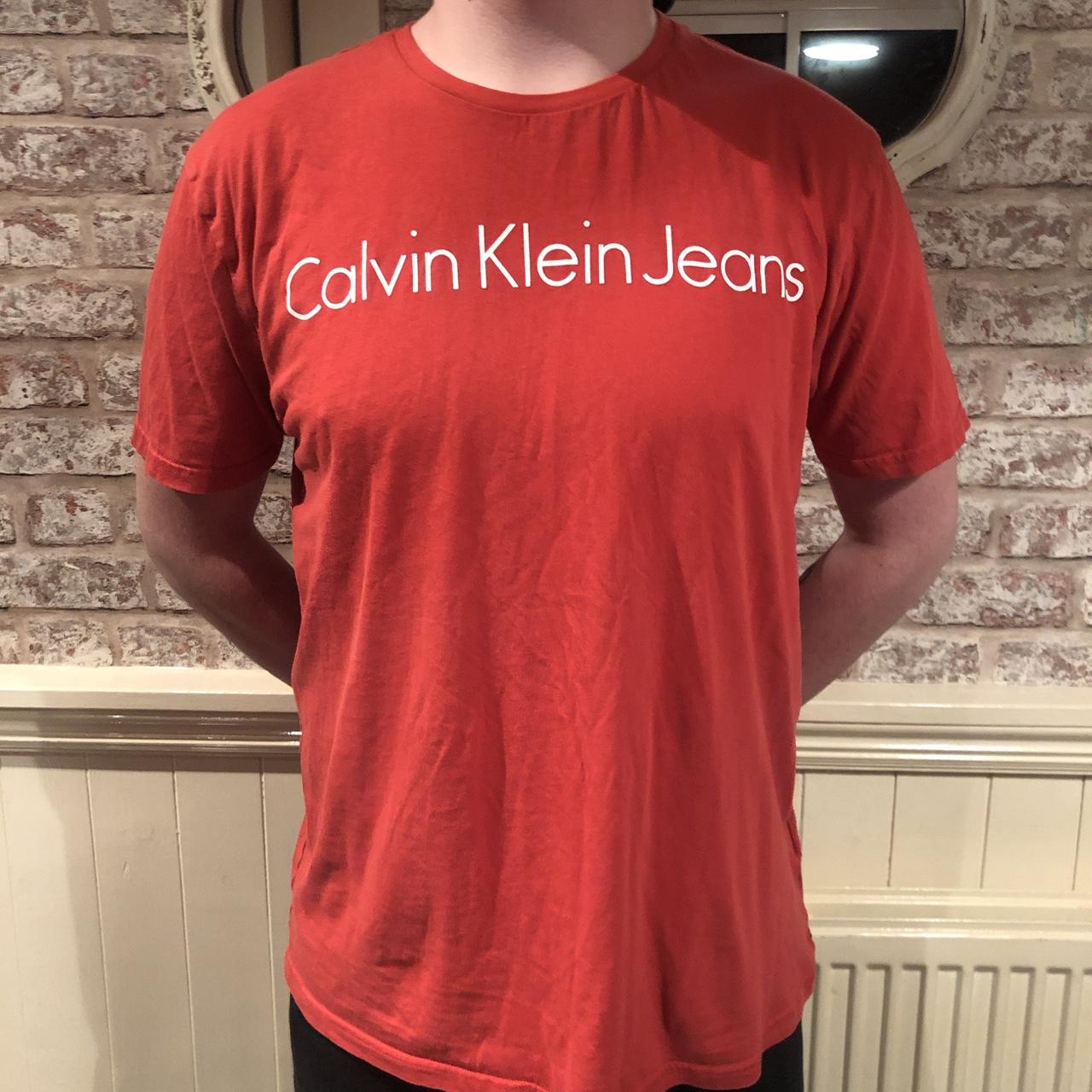 calvin klein red t shirt mens