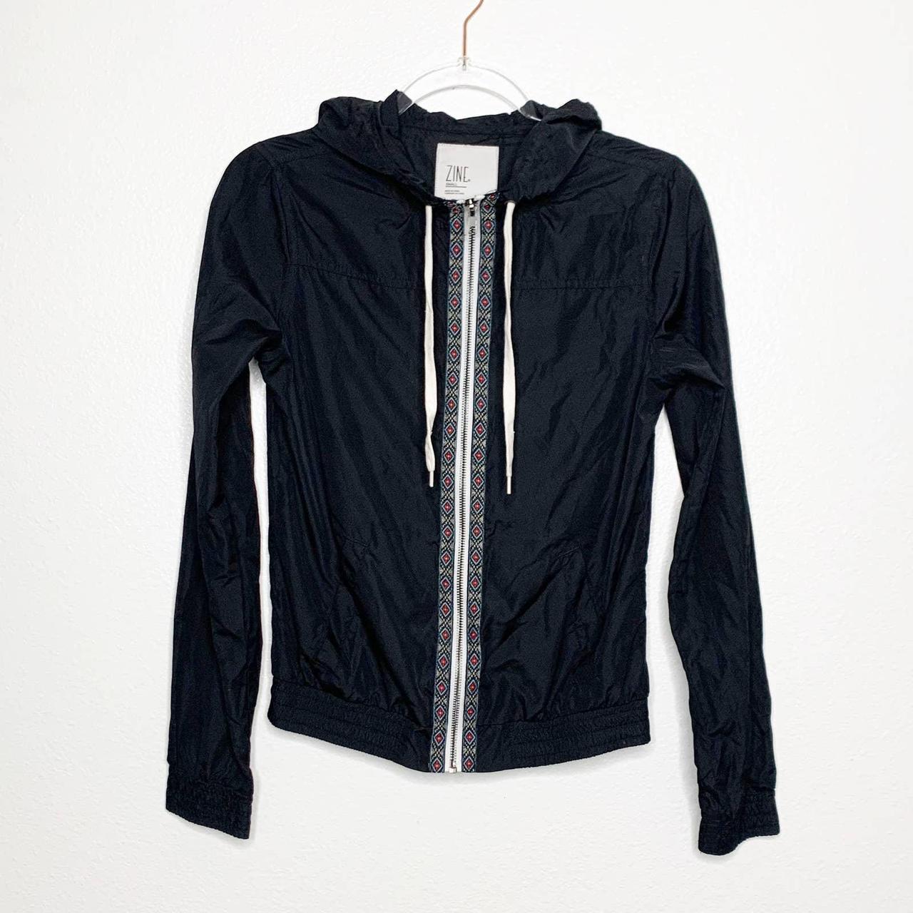 zine black windbreaker jacket