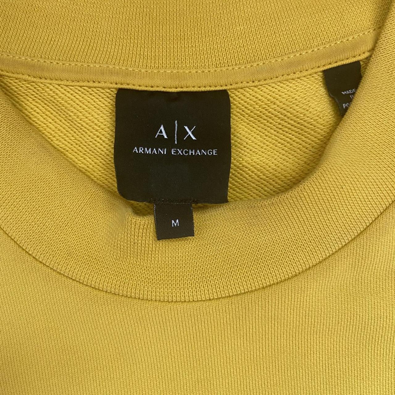 Armani Exchange Men's Yellow and White Jumper Depop