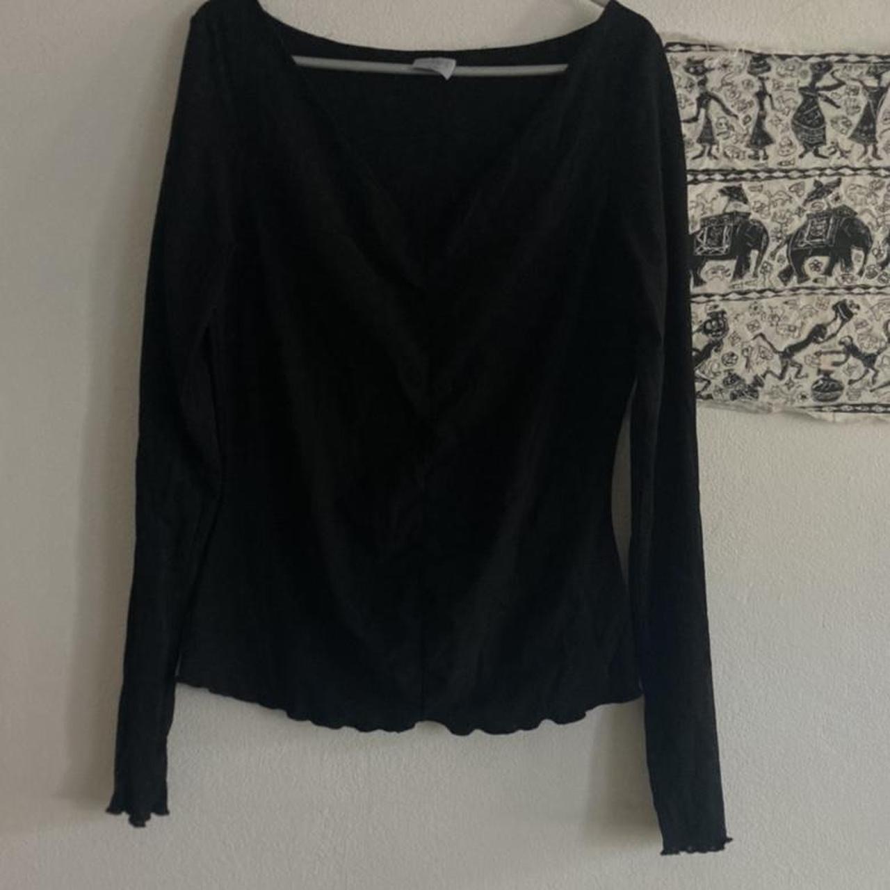 Vintage 90s Oasis black long sleeve mesh top, super... - Depop