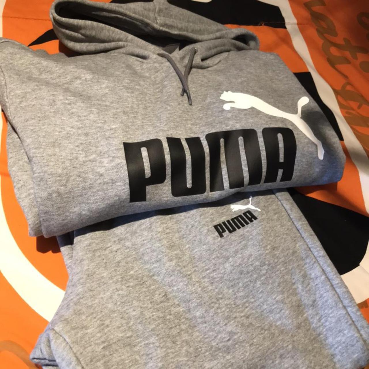 grey puma tracksuit junior