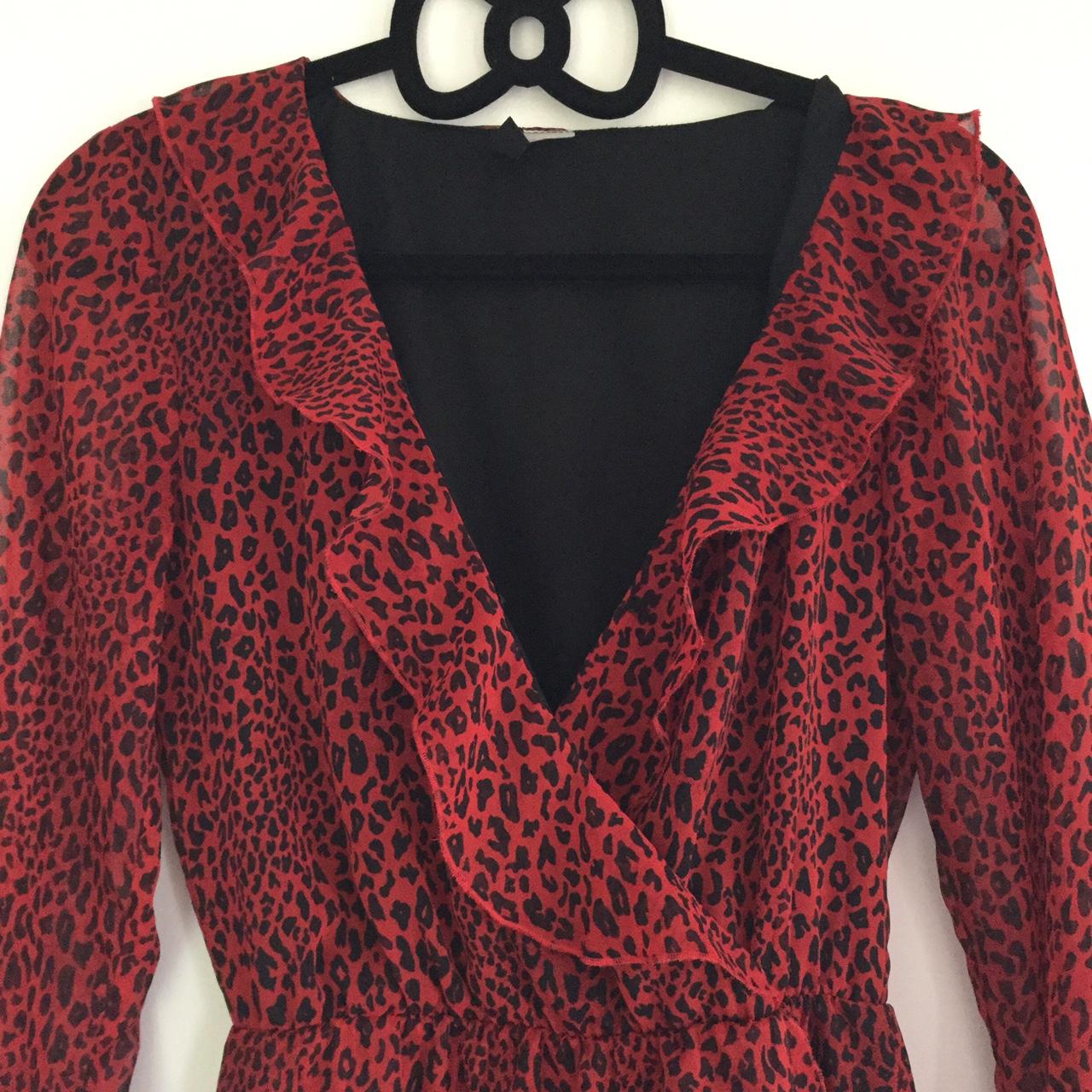 H&m red sale leopard print dress