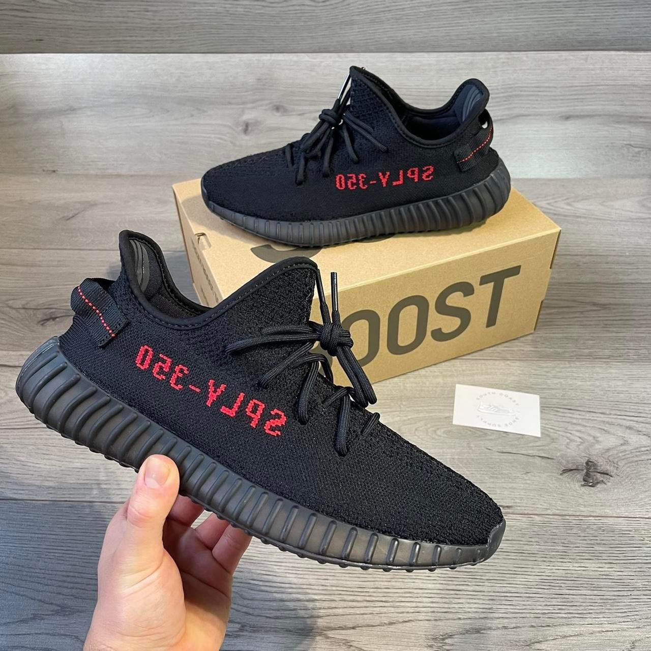 Adidas YEEZY 350 Boost V2 Bred - Black/Red UK10... - Depop