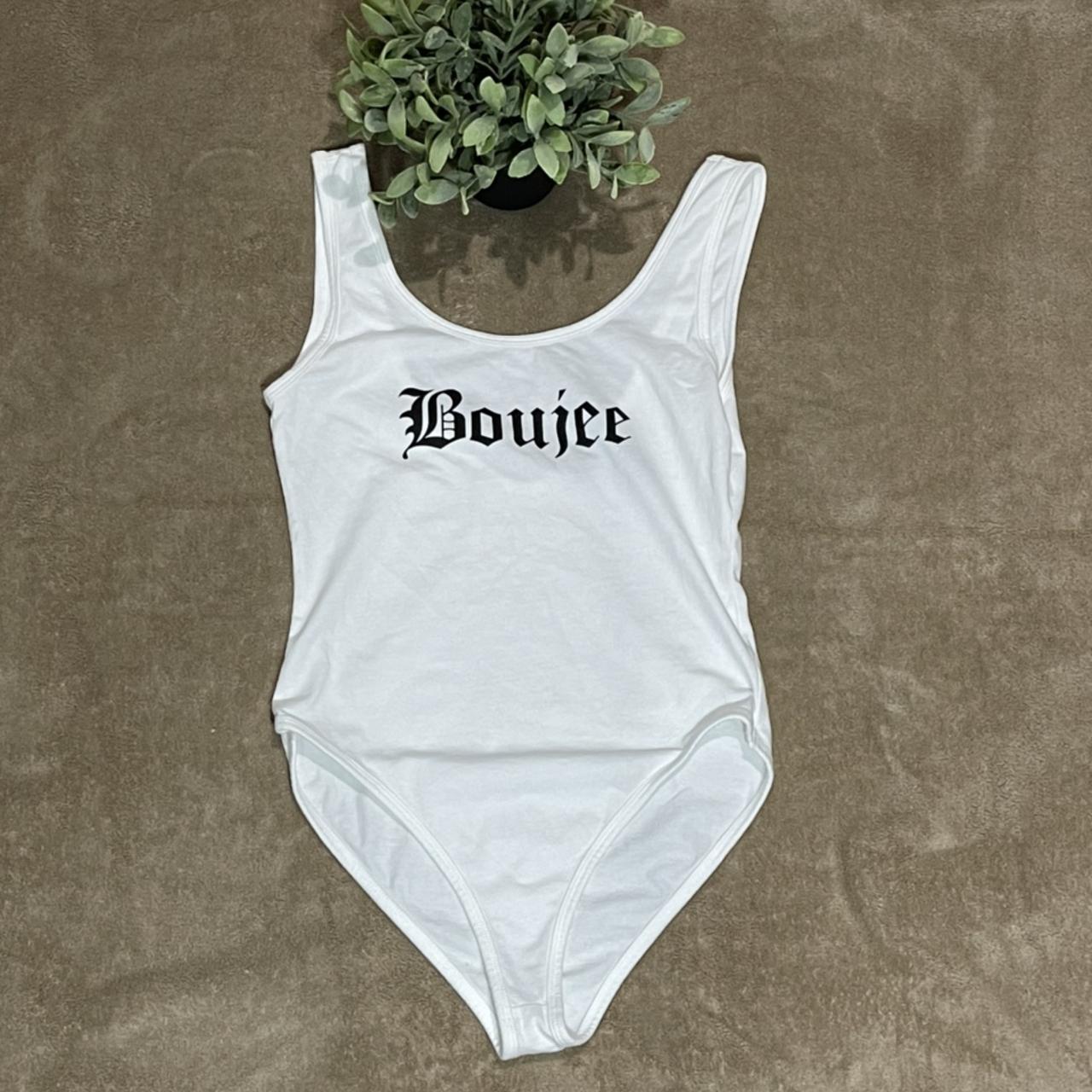 Forever 21 Women's White and Black Bodysuit Depop