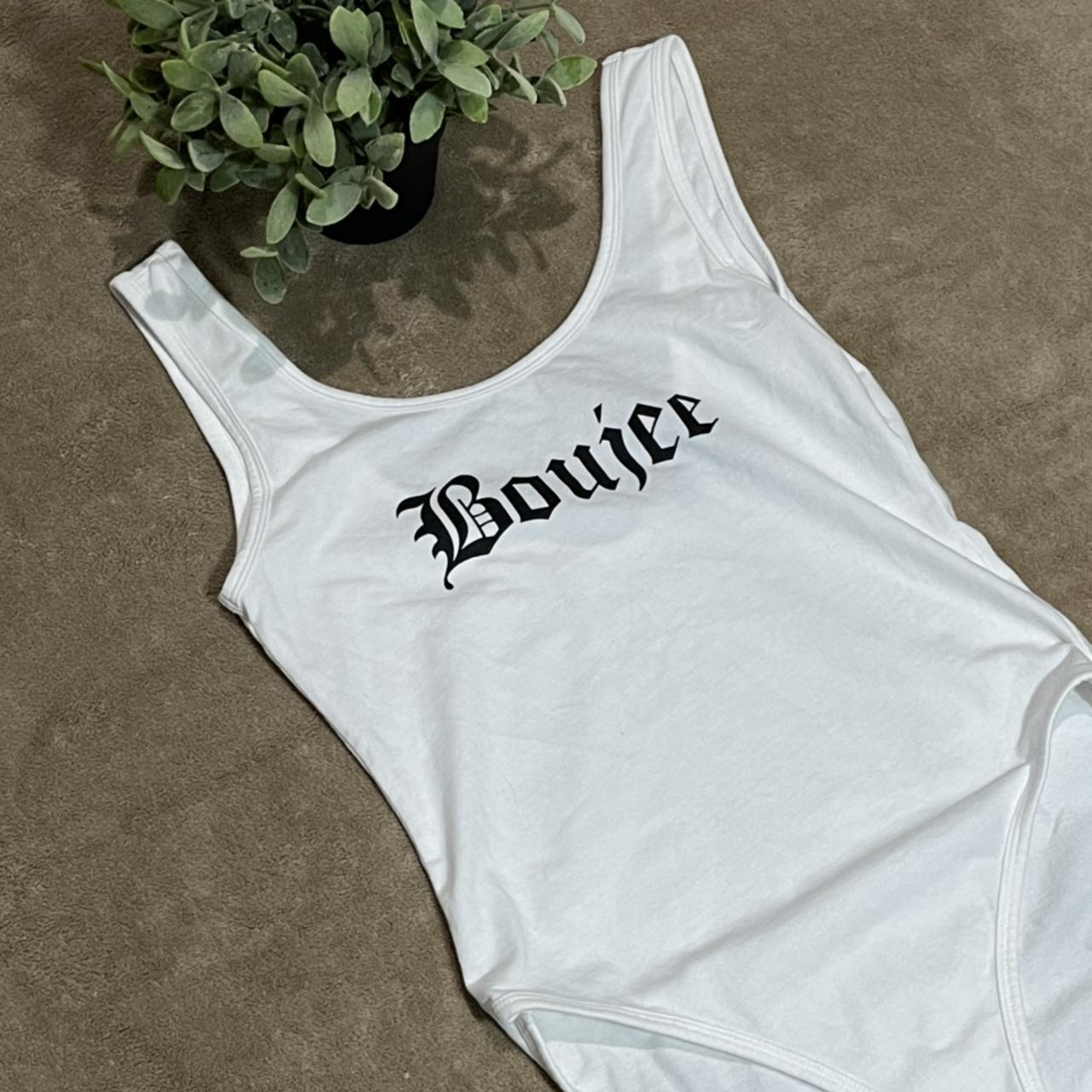 Forever 21 Women's White and Black Bodysuit Depop